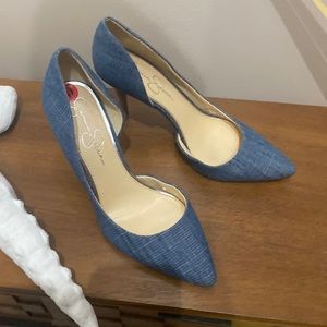 Jessica Simpson Womens Denim High Heel 10